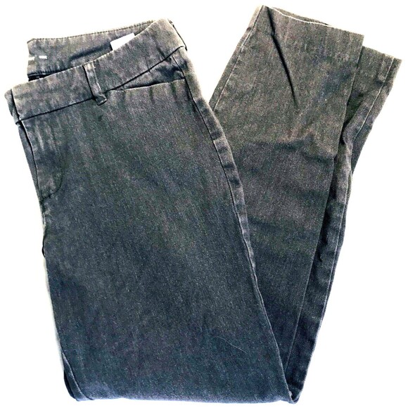 Old Navy Pixie Pants Capri Crop Skinny Gray Mid Stretch 6 Women Chino Preppy - Picture 1 of 10
